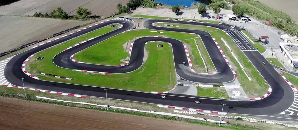 La pista di go-gart di Castelvolturno vista dall'alto